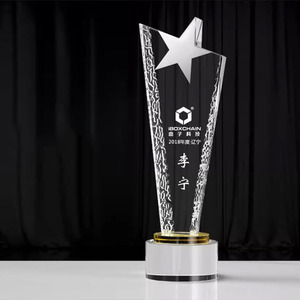 Trophée Étoile en Cristal Personnalisé Pas Cher en Gros pour Entreprises – Trophée Étoile en Cristal Vierge en Stock - Product Image 2