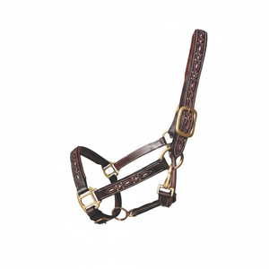 Cabestro de cuerda de nailon de diseñador de cuero mecanizado a mano para entrenamiento de caballos ecuestres y plomo a precio barato - Product Image 1