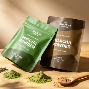Bolsa de mylar con cierre hermético de alta barrera de 30g para té, bolsa personalizada con impresión de alta calidad para envasar polvo de matcha - Product Image 4
