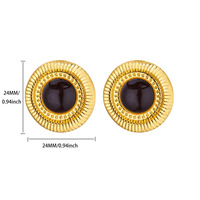Boucles d'oreilles en acier inoxydable de style petit parfum médiéval avancé grande boucle d'oreille ronde en gros bijoux de perles de Tahiti décents
