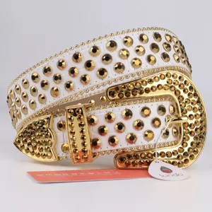 Styliste Premium Cinto De Strass cuir d'alligator femmes hommes ceintures en pierre scintillantes cristal diamant clouté Strass ceinture - Product Image 1