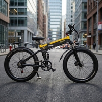 Vélo électrique pliable 26 pouces à pneus larges, moteur arrière sans balais 500W, batterie lithium 48V 10.4Ah, cadre en aluminium, étanche, pour ville, neige et route