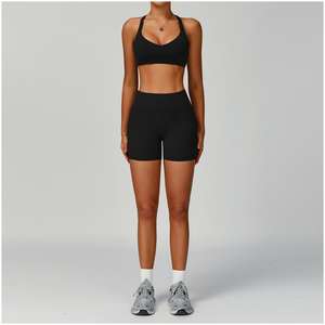 Conjunto de <span class=keywords><strong>ropa</strong></span> con logotipo personalizado, ligera, elástica, sólida, respetuosa con el medio ambiente, venta al por mayor, de 2 piezas, <span class=keywords><strong>ropa</strong></span> plegable, OEM básica, <span class=keywords><strong>barata</strong></span>, entrenamiento de esquí para <span class=keywords><strong>mujer</strong></span> - Product Image 2