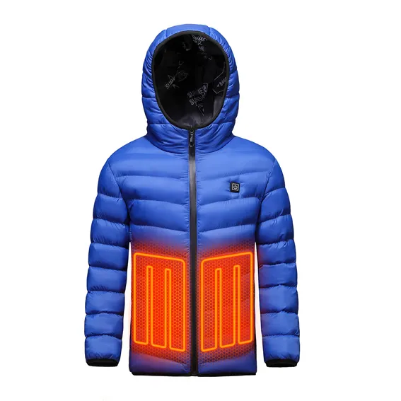 OEM 2023 kış çocuk mont güç banka isıtma yelek rüzgarlık tam kapak USB çocuklar ısıtmalı ceketler