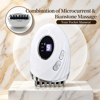 Nouveau 2026 Mini Masseur Facial 2-en-1 avec Planche de Grattage et Brosse Méridienne, Chauffant, Alimenté par USB
