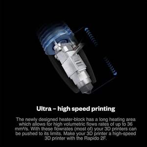 Phaetus Rapido 2F Black Hotend 1.75mm UHF PT1000, Piezas de Impresora en Estado Nuevo - Product Image 5