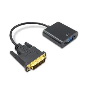 Konektor Analog adaptor Tautan ganda DVI-I pria 24 + 5 ke VGA wanita 15-pin untuk PC