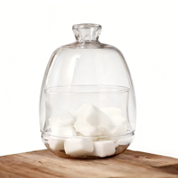 Frascos de Vidrio de Borosilicato de Alta Calidad Sellados con Tapa de Vidrio/Bambú, Diseño Moderno OEM, Uso Industrial, Grado Alimenticio, Frascos de Almacenamiento Personalizables