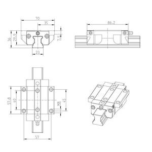 Roulement linéaire Rexroth R165121320 50 60 mm de diamètre extérieur, acier au carbone carré, usage général - Product Image 3