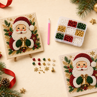 Kit de Peinture Diamant DIY de Noël avec Cadre, Style Américain, Perles Rondes, Vente Chaude, Cadeau, Décoration de Maison pour les Fêtes, Artisanat Festif