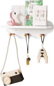 Appendiabiti a <span class=keywords><strong>parete</strong></span> per bambini in legno di pino a forma di nuvola personalizzata per chiavi e borse - Product Image 3
