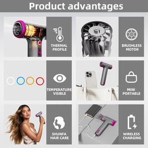 उच्च गुणवत्ता वाली वायरलेस यात्रा नकारात्मक आयनिक पोर्टेबल घरेलू गर्म एयर प्रकार c रिचार्जेबल मिनी कॉर्लेस हेयर ड्रायर ब्रश - Product Image 2