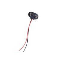 Okystar Disponible Experimental 15cm Negro Rojo Cable Conexión 9V Batería Clips Snap