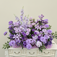 Centre de table violet pur, fleurs vertes suspendues pour allée, Calla Lily Real Touch, chemin de fleurs pour allée, Amaranthus