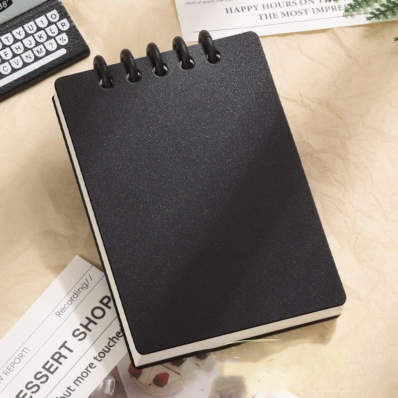 vertical flip simple black 80 sheets/160 pages