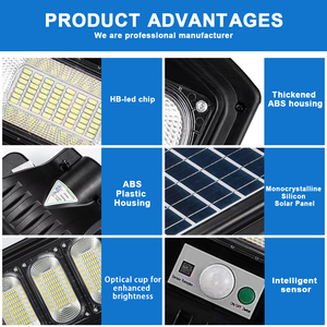 Farola de carretera de alta potencia Impermeable IP65 Luz exterior LED Luces de calle solares - Product Image 3