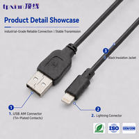Kabel USB AM ke Lightning, Kabel Sinkronisasi Data Pengisian Daya 8Pin untuk iPhone iPad, OEM ODM Panjang Kustom RoHS