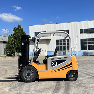 Chariot élévateur à 4 roues de 3 tonnes, homologué CE, pneus pleins, pour usage intérieur, à batterie - Product Image 1