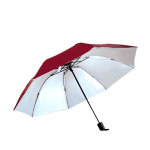 Parapluie publicitaire pliant en trois sections, argenté, anti-UV, imprimé avec logo, ouverture manuelle, pour la pluie et le soleil - Product Image 2