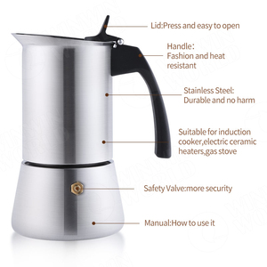 Factory Food-Grade Stainless Steel Moka Pot Safety Valve LFGB Certified <strong>Espress</strong> Coffee Maker for European Market - Product Image 2
