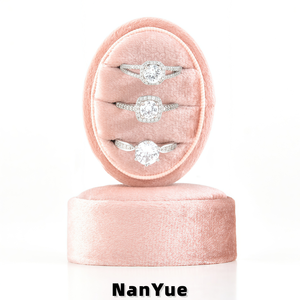 <span class=keywords><strong>Boîte</strong></span> <span class=keywords><strong>à</strong></span> bague ovale en velours, mini <span class=keywords><strong>boîte</strong></span> de rangement pour bague de fiançailles ou de mariage, <span class=keywords><strong>boîte</strong></span> de présentation de bijoux portable avec logo personnalisé, emballage cadeau - Product Image 4