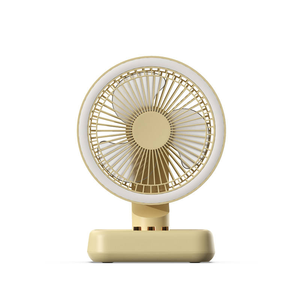 Ventilateur de plafond miniature rechargeable personnalisé avec logo, lumière bicolore, recharge USB, ventilateur de bureau portable à tête oscillante - Product Image 5