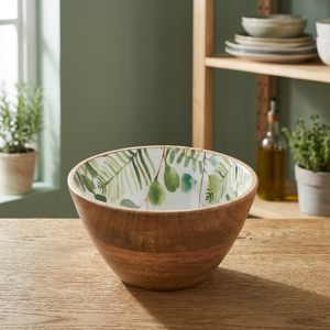 Bol de service vintage en bois d'acacia véritable de haute qualité, écologique, poli, non traité, avec design personnalisé pour fêtes et événements (BS) - Product Image 1