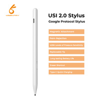 Stylet pour tablette à écran tactile, 4096 niveaux de pression, USI2.0, stylet électromagnétique actif en métal, détection d'inclinaison, 40 heures d'utilisation, Type-C