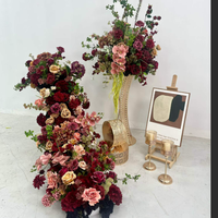 Arrangement floral artificiel en soie rose poudré pêche moderne de qualité supérieure, centre de table de mariage, rangée de fleurs cascade de 60 cm pour le sol