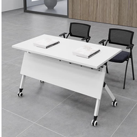 Bureau de travail pliant portable avec roues pivotantes bjflamingo bureau d'ordinateur multifonctionnel pour le bureau