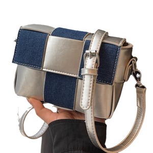 Fashion <b>patchwork</b> women's <b>bag</b>, denim and leather combination style - Product Image 6