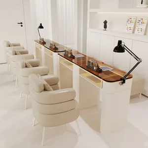 Hot-Selling Fashion Beauty Salon Supplies Nail Table Marble Slab Salon Light Luxury Nail Table