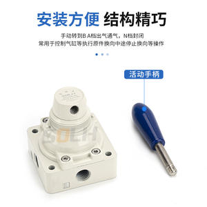 Válvula Direccional Manual Controlada por Solenoide 4HV210-08, Válvula de Aire de Encendido/Apagado, Estructura de Piloto para Medios Gaseosos, Personalización OEM - Product Image 1