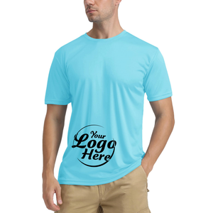 เสื้อยืดพิมพ์ลายสำหรับผู้ชายรุ่น heavyweight UPF 50 rash GUARD SPF แขนสั้นกันแดดแห้งเร็วน้ำหนักเบา - Product Image 6