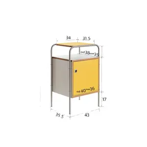 nordic famous design small plywood stainless steel sideboard bedside cabinet storage for living room bedroom dining room