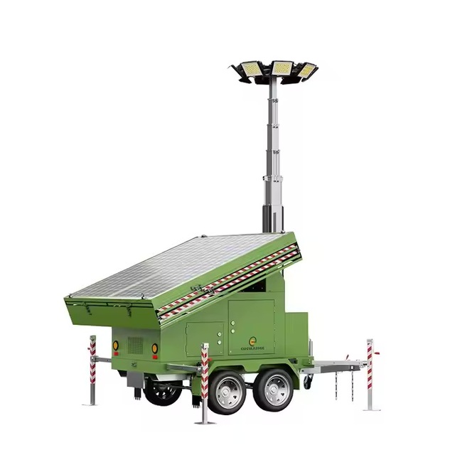 Portable Solar LED Light Tower for Construction Sites