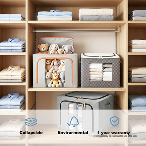 Sac de rangement pliable grande capacité <span class=keywords><strong>pour</strong></span> vêtements avec fermeture éclair, organisateur de garde-robe pliable <span class=keywords><strong>pour</strong></span> placard domestique - Product Image 2