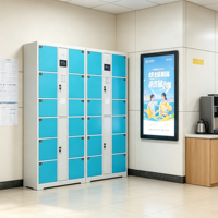 Casier électronique intelligent en métal pour écoles, gymnases, blanchisseries et plages, avec accès par code-barres et empreinte digitale, pour le rangement des effets personnels des étudiants