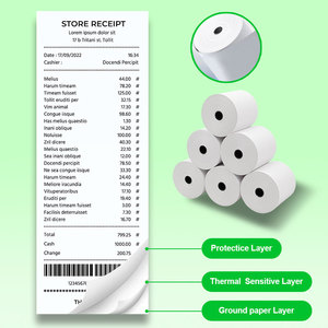 Rotoli di Carta Termica per Stampanti 80mm Monostrato 100% Pura Polpa di Legno per Stampanti POS/<span class=keywords><strong>ATM</strong></span> - Product Image 5
