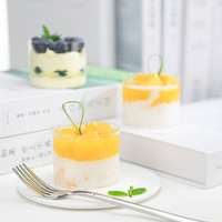 Contenant à dessert transparent en plastique givré avec couvercles magnétiques, en PS à paroi simple