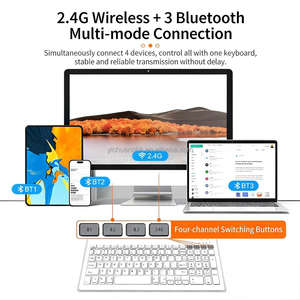 Teclado Inalámbrico BT Mecánico Ultrafino de Escritorio, Portátil, Recargable, Mini, Nuevo, de Plástico - Product Image 4