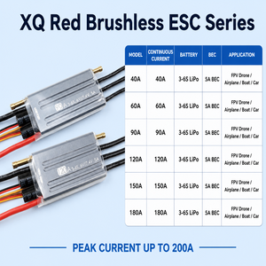 ESC sin Escobillas Refrigerado por Agua de 180A, 3-6S LiPo, 5A BEC para Drones de Carreras FPV, Barcos y Coches <span class=keywords><strong>RC</strong></span>, XQ-POWER XQ Rojo, Venta al por Mayor, Fábrica OEM - Product Image 5