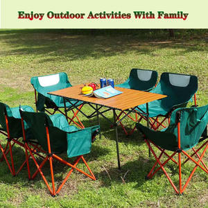 Mesa de pícnic plegable portátil personalizada y sillas de diseño moderno para acampar al aire libre en el baño o en el taller - Product Image 6