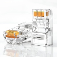 Conector RJ45 OEM Cat5e Cat6 8P8C Modular, Chapado en Oro, Sin Blindaje, para Internet de Alta Velocidad