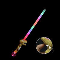 HY marque dessin animé coloré Led clignotant dinosaure bâton éclairer jouet avec son pour la décoration de fête