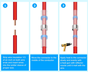 חוט אדום הלחמה חוטי מסופי בוץ חום לכווץ עבור awg 22-18 עשוי חומר פה - Product Image 2