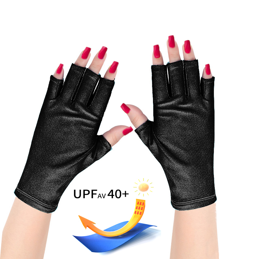 Перчатки УФ для гель-лака, профессиональные перчатки UPF50 + для защиты от УФ-лучей для маникюра, уход за кожей ногтей без пальцев, защита от УФ-лучей