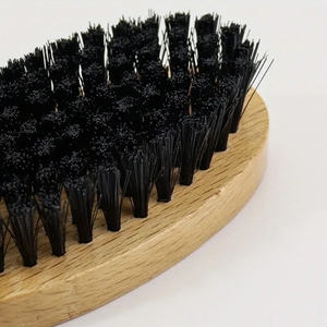 Brosse à barbe véganisme en nylon manche en bois outil de nettoyage à poils doux pour hommes brosse à décolorer pour tondeuses à cheveux - Product Image 3
