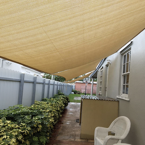 10 x13ft Beige rettangolo parasole vela baldacchino tessuto a rete blocco UV - Product Image 1