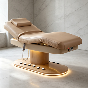 Lit de massage électrique de luxe moderne pour salon, nouveau, avec 3 moteurs, airbag, chauffage et fonctions esthétiques pour soins du visage - Product Image 4